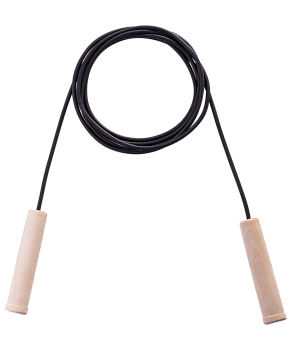 Скакалка резиновая с деревянной ручкой, 3,80 м (только по 10 шт.)