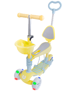 БЕЗ УПАКОВКИ Самокат-беговел Starlet, желтый БЕЗ УПАКОВКИ Самокат-беговел Starlet, желтый