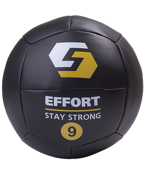 Медицинбол EMD9, кожзам, 9 кг, черный