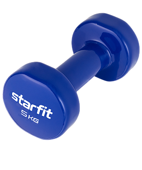 Гантель виниловая STARFIT DB-101 5 кг, темно-синий.