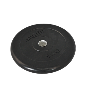 Диск обрезиненный BB-202 d=26 мм, черный, 5 кг